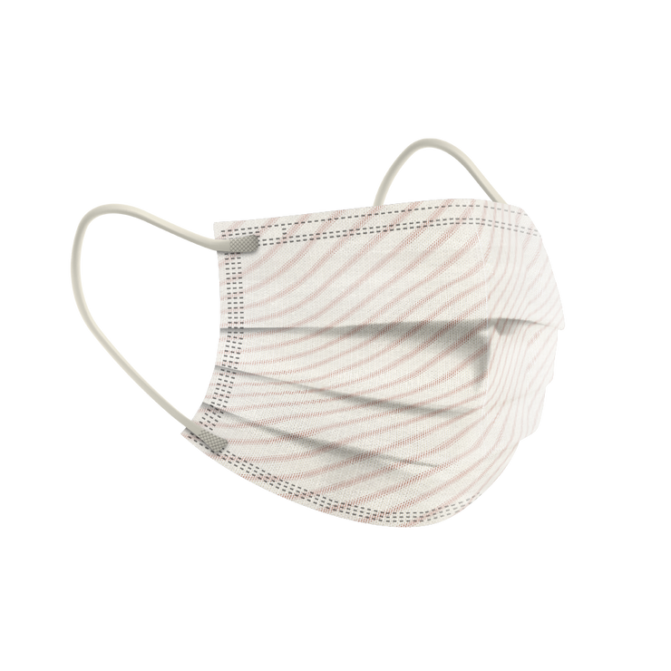 Beige Diagonal Stripes Adult 3-ply Surgical Mask 2.0 (Pouch of 10)