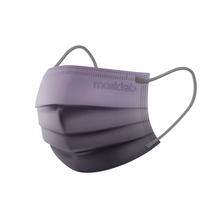 Lavender Mimosa Ombre Adult 3-ply Surgical Mask 2.0 (New Box of 5, Individually-wrapped)