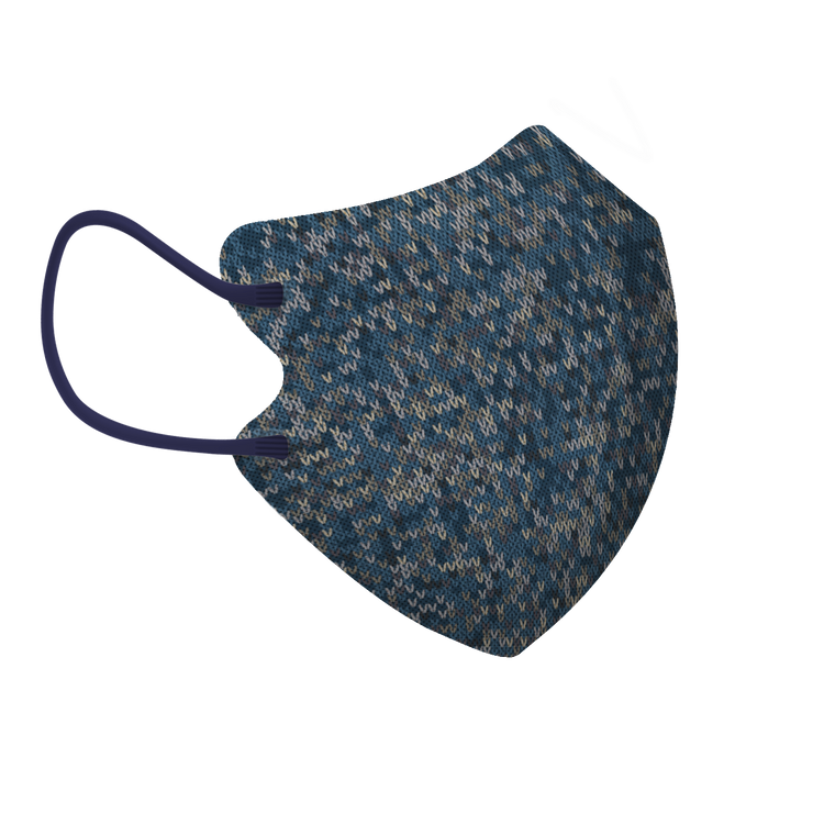 Midnight Knit 3-ply 2D Slim Fit Mask - L Size (Pouch of 5)