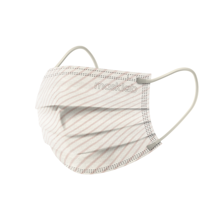 米白斜紋成人三層外科口罩 2.0 (袋裝10個)
