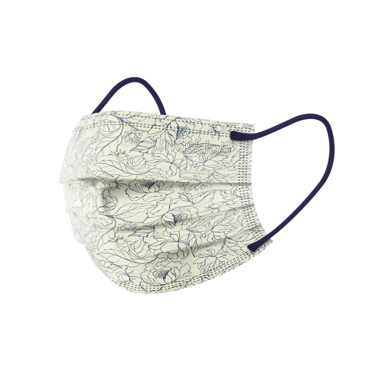 Elegant Blue Flower Adult 3-ply Surgical Mask 2.0 (Pouch of 10)