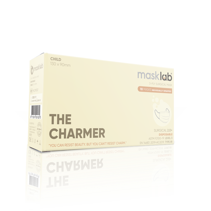 THE CHARMER Child Size 3-ply Surgical Mask 2.0+ (Box of 10, Individually-wrapped)