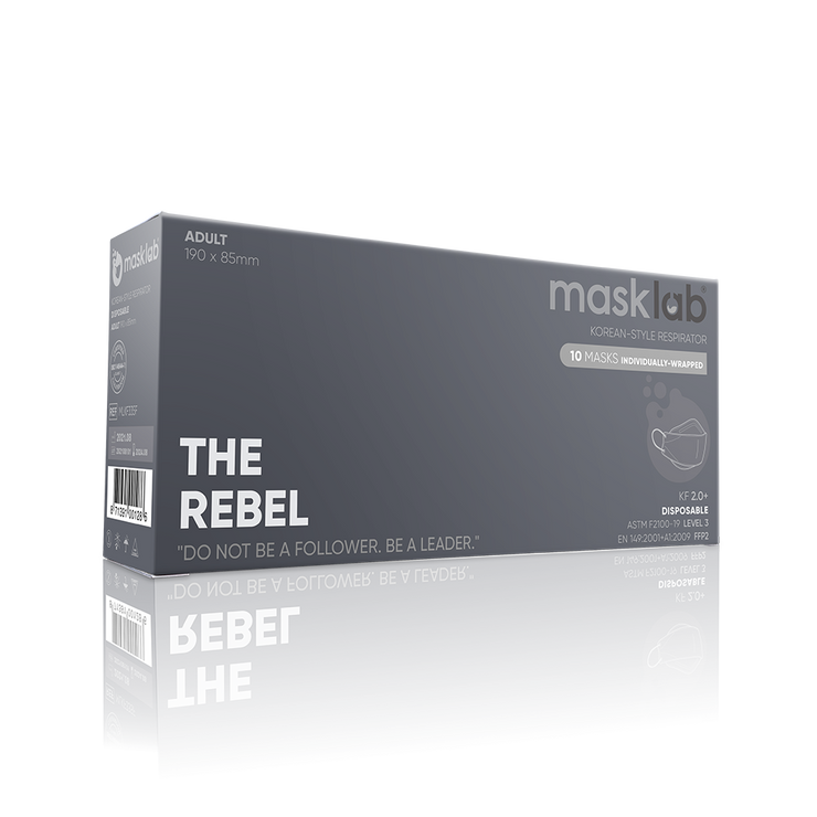 THE REBEL Adult Korean-style Respirator 2.0 (Box of 10, Individually-wrapped)