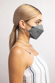 THE REUSABLE COLLECTION: GREY BI-ION SILVER ION ANTI-MICROBIAL MASK (1 MASK + Earloop adjusters)