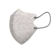 薄霧灰格三層2D纖面型口罩 - 中碼 (袋裝5個)